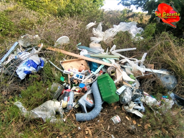 Dépôt sauvage de déchets de chantier sur territoire de la commune de Llupia (Photo La Gazette Catalane.com)