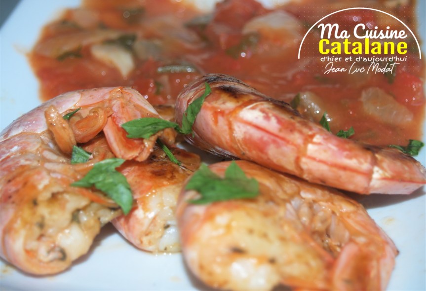 Gambas à la catalane au vin&nbsp;Rancio